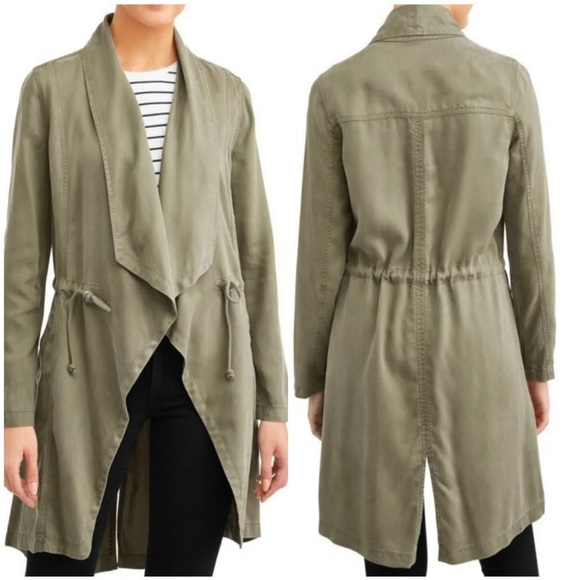 Max Jeans Olive Green Trench Style Jacket - Picture 2 of 7